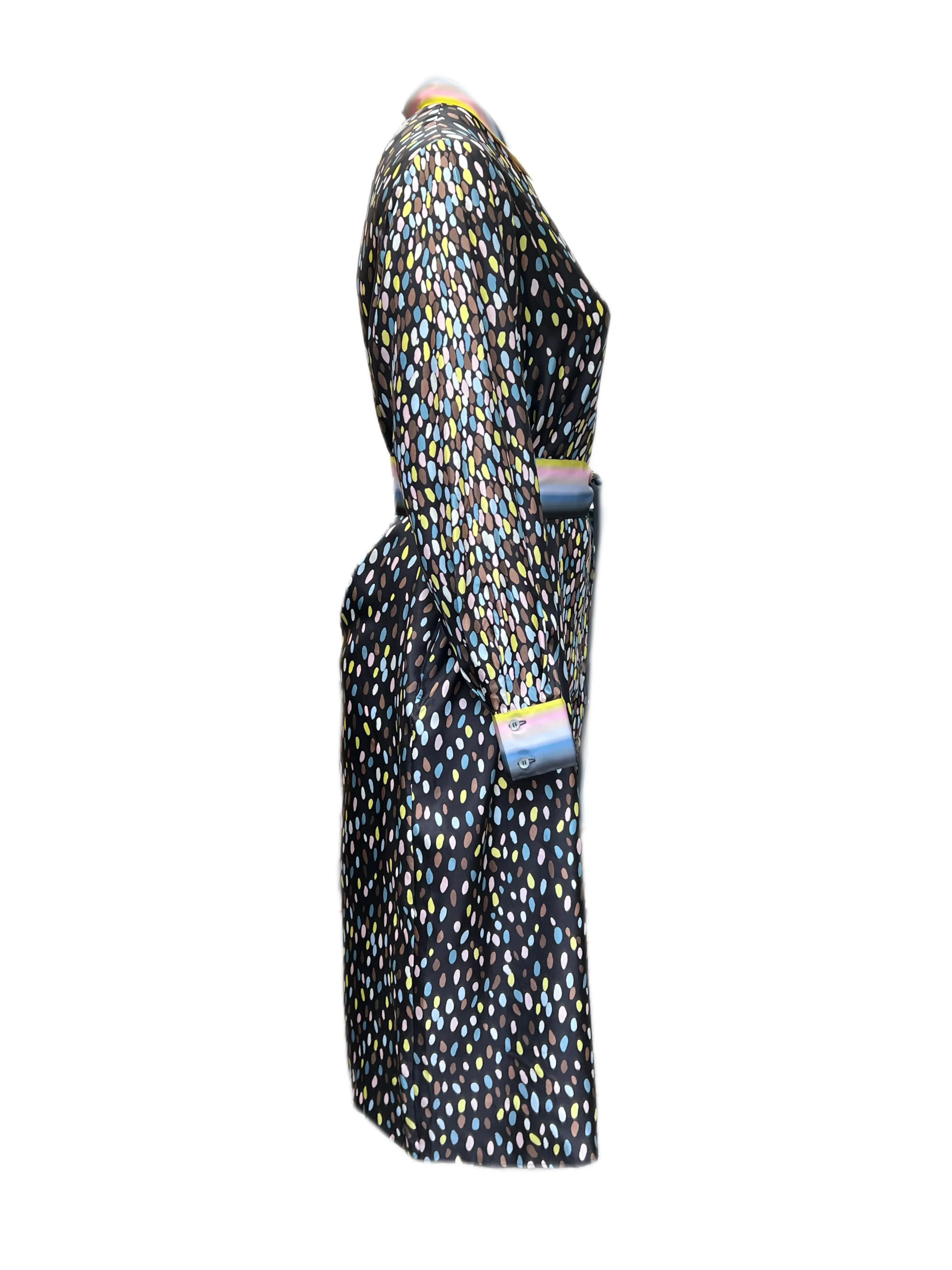 Marina Rinaldi Women's Nero Demetra Silk Shirt Dress NWT