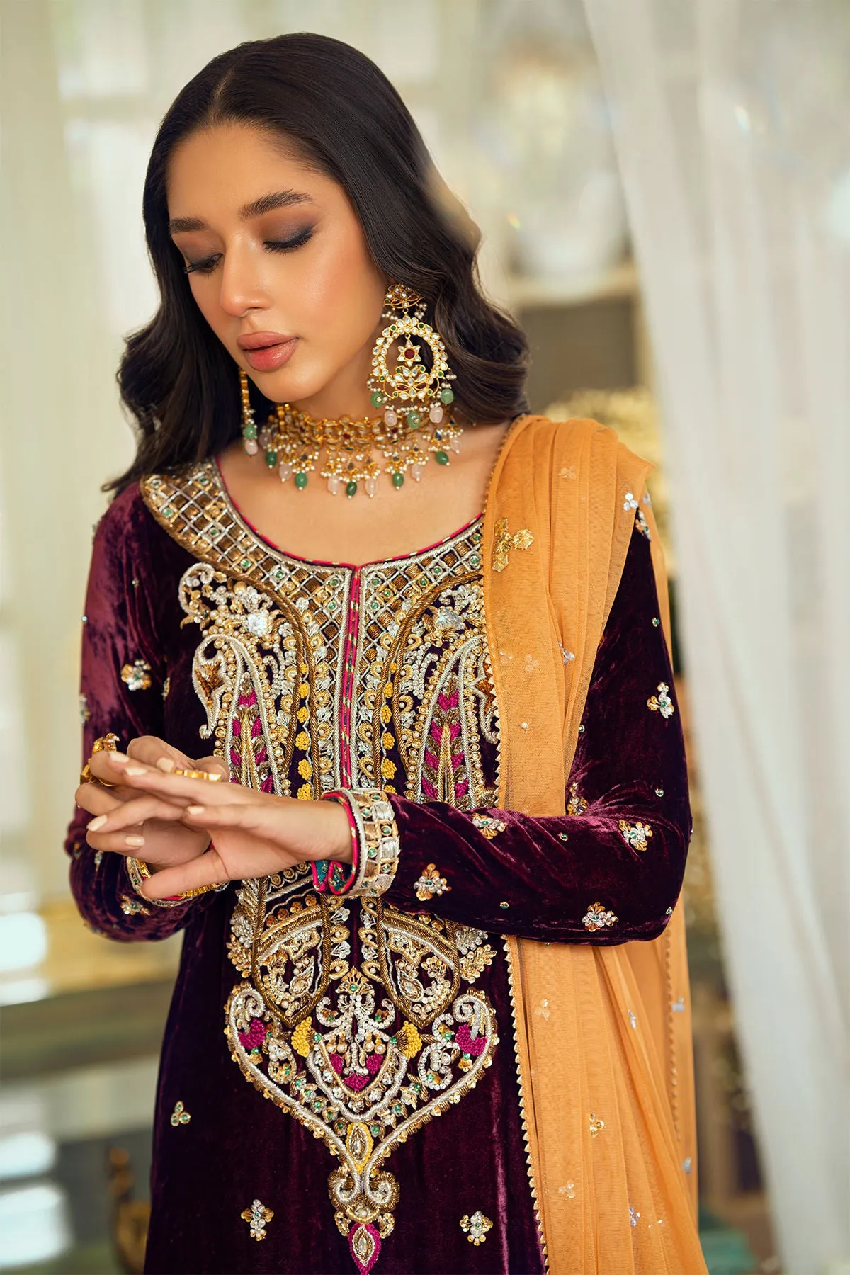 Maroon Plum Salwar Kameez Pakistani Wedding Dresses