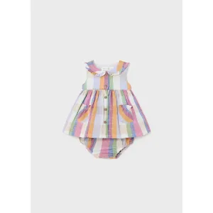 Mayoral Pastel Plaid Dress & Bloomer Set