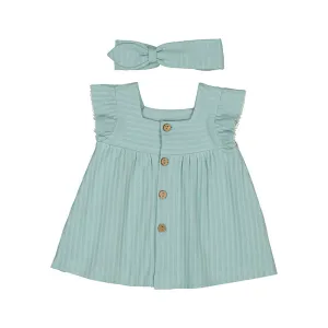 Mayoral Solid Jade Dress with Headband