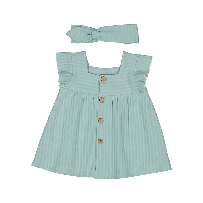 Mayoral Solid Jade Dress with Headband