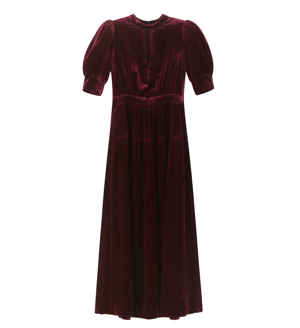 ME   EM Deep Merlot Silk-blend Velvet Maxi Dress UK 4