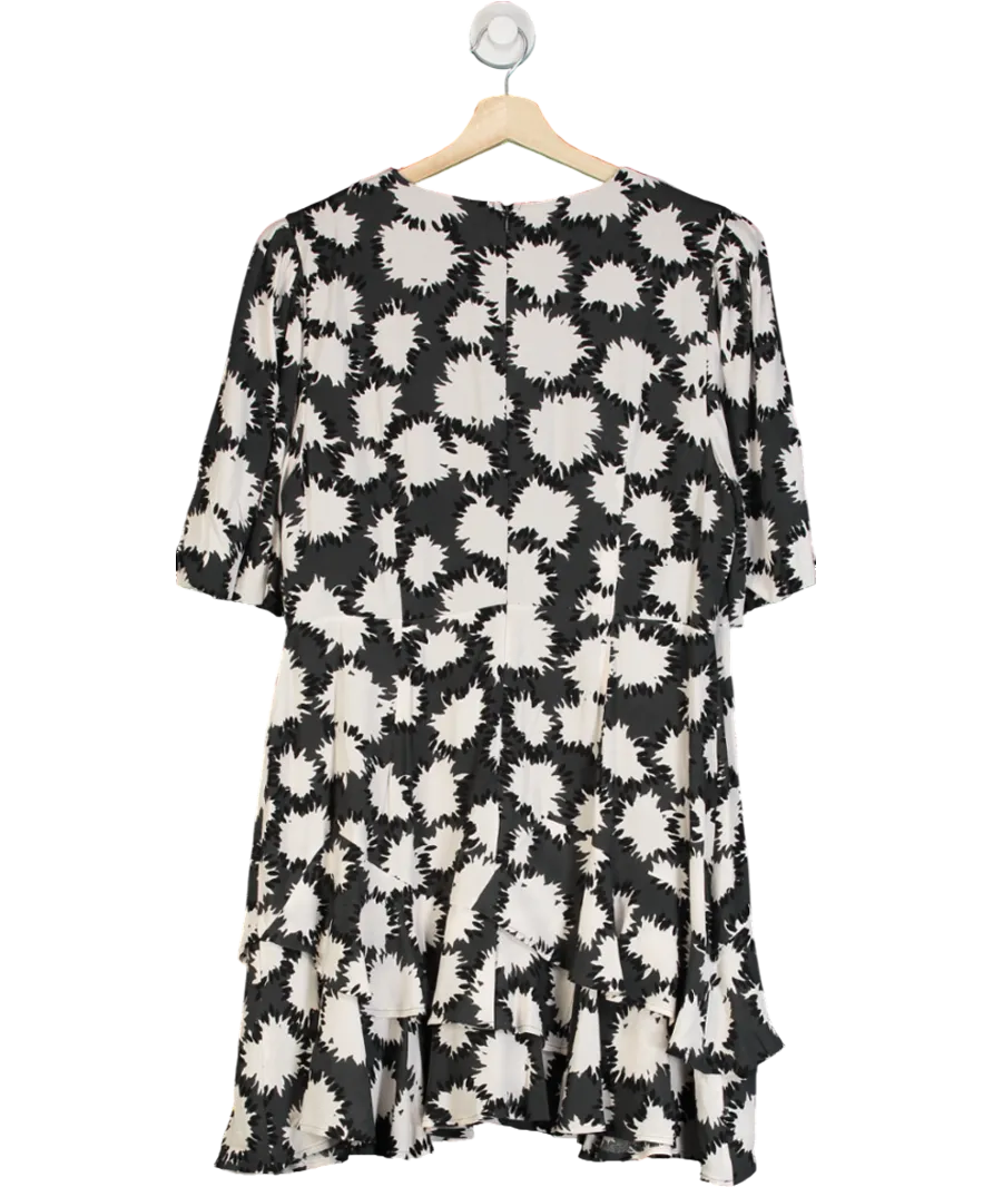 Mint Velvet Black Abstract Print Mini Dress UK 16