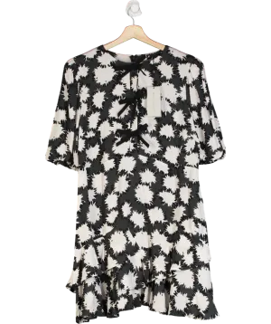 Mint Velvet Black Abstract Print Mini Dress UK 16