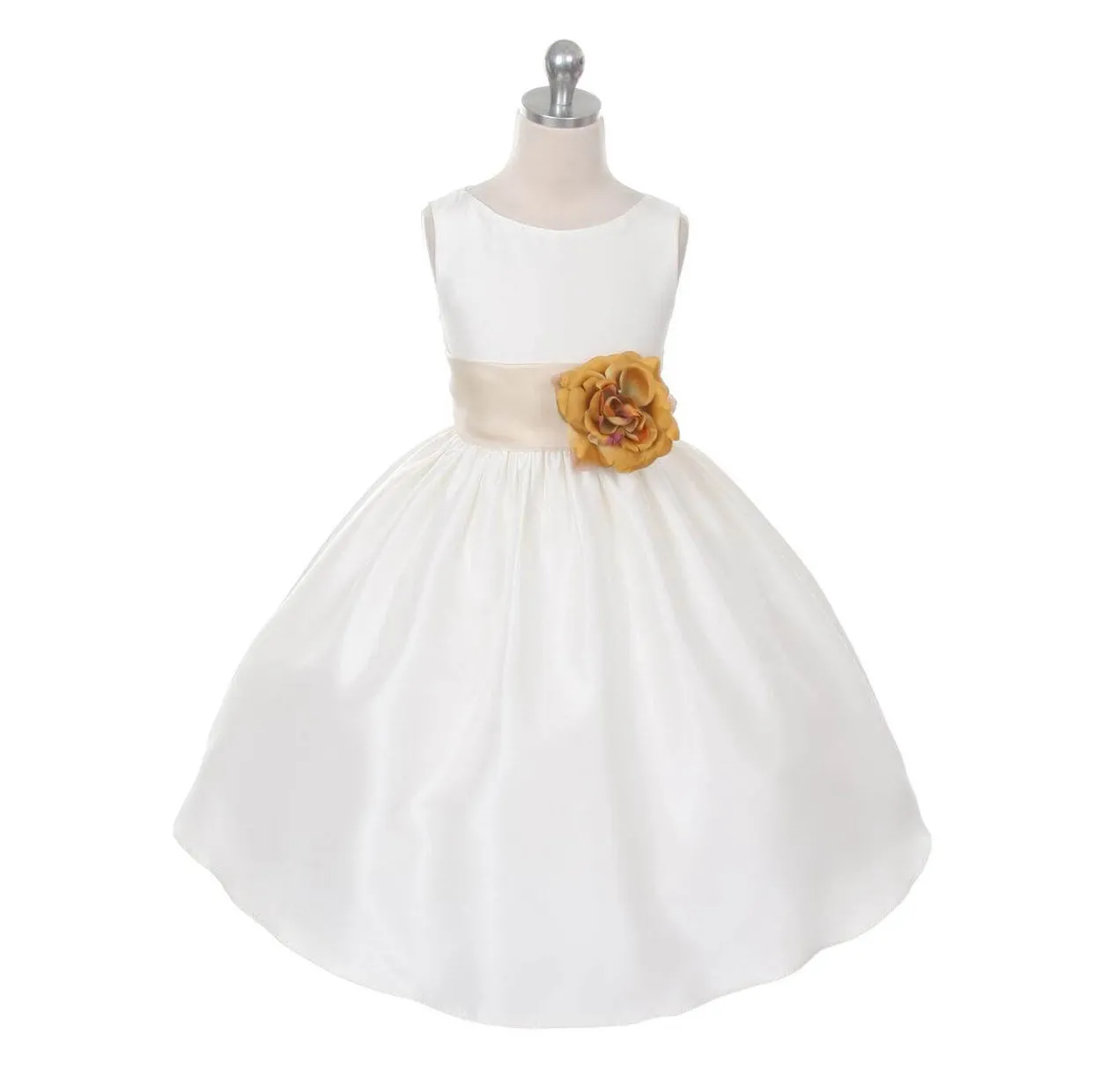 Morgan - Bridal Ivory or White - Fuchsia Pink Sash and Flower