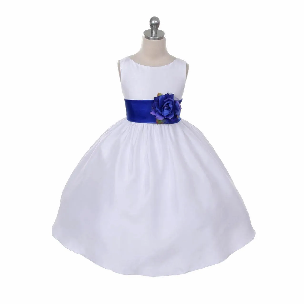 Morgan - Bridal Ivory or White - Red Sash and Flower