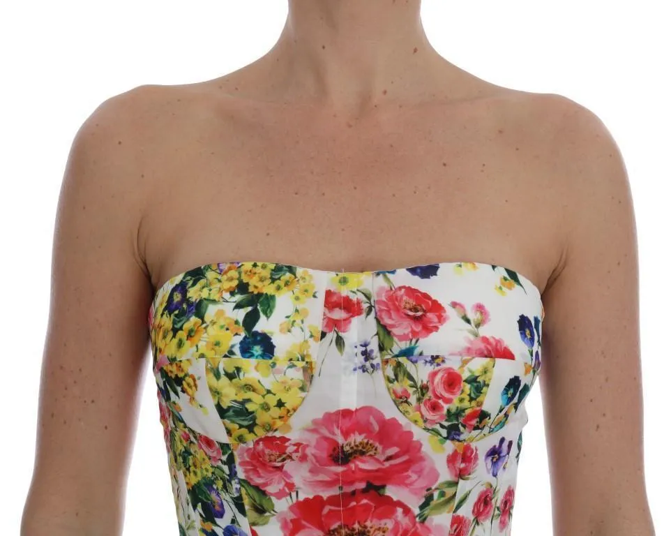 Multicolor Floral Print Ball Gown Dress