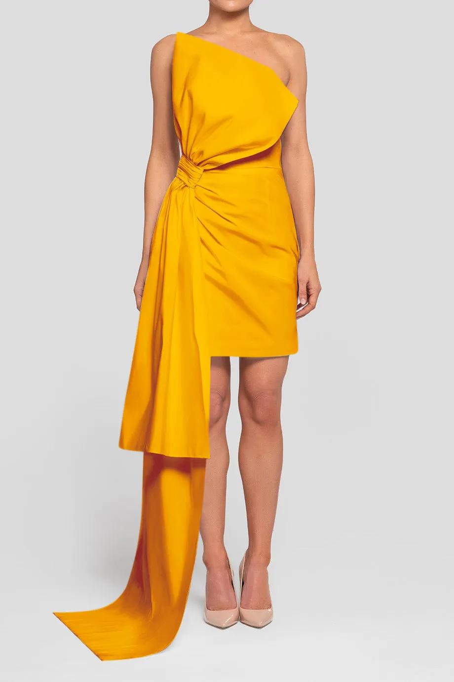 Nadine Silk Faille Mini Dress