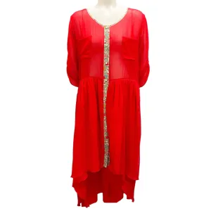 Natasha Zinko Red Silk Kaftan Dress