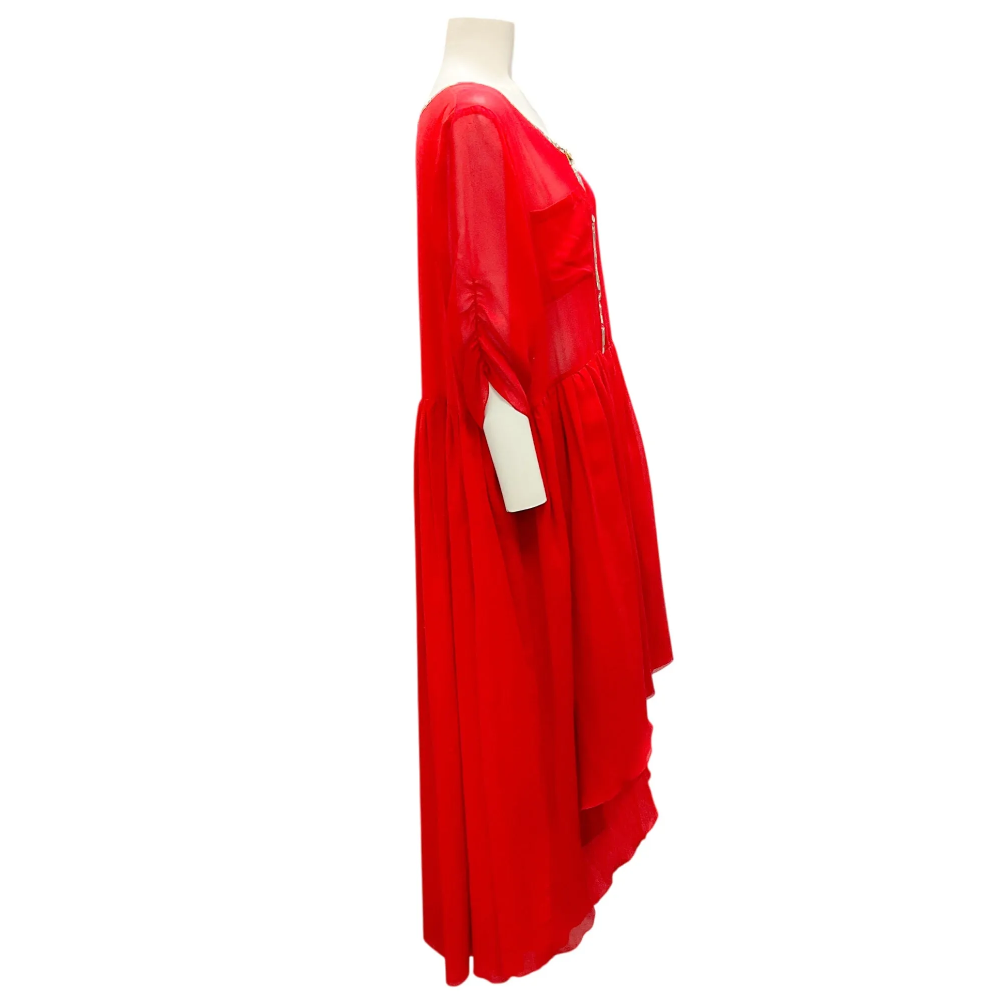 Natasha Zinko Red Silk Kaftan Dress