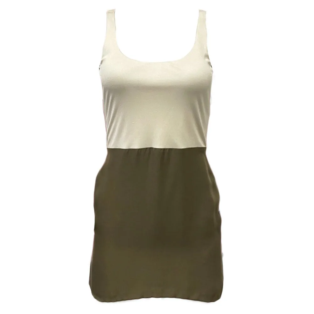 OLCAY GULSEN Women's Off-White/Coffee Mini Dress 1003 Sz S $300 NEW