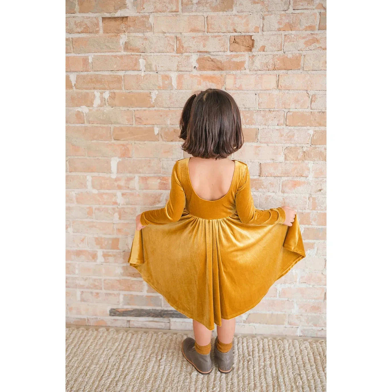 Ollie Jay Golden Velvet Gwendolyn Dress