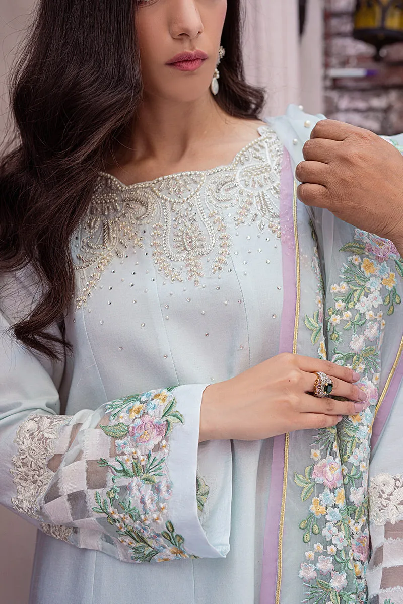 Pakistani Aqua Silk Salwar Kameez Ladies Party Dress