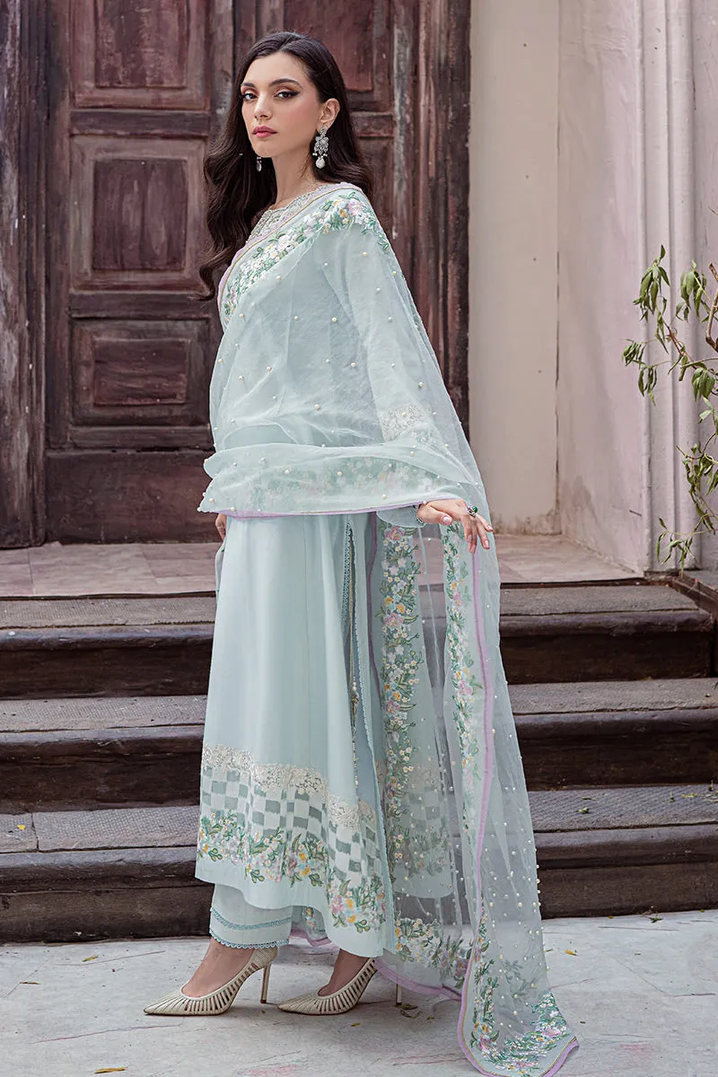Pakistani Aqua Silk Salwar Kameez Ladies Party Dress