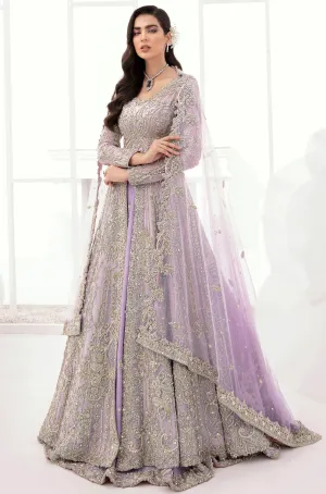 Pakistani Bridal Lehenga Designs in Embellished Heavy Zardozi Work for Wedding Wear in Mauve Lehenga with Dupatta #BN941