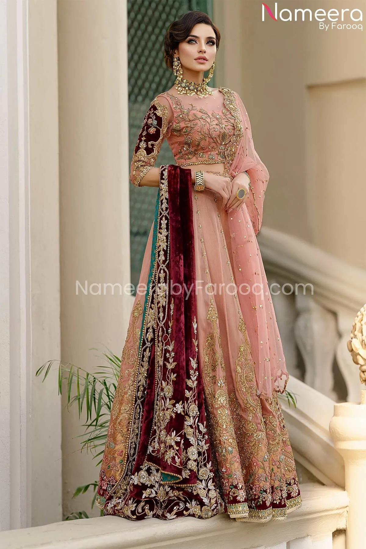Pakistani Bridal Lehnga Choli with Dupatta #BS587