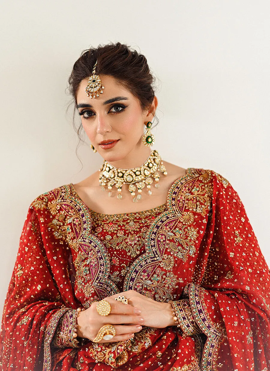 Pakistani Bridal Outfit in Kameez and Lehenga Style