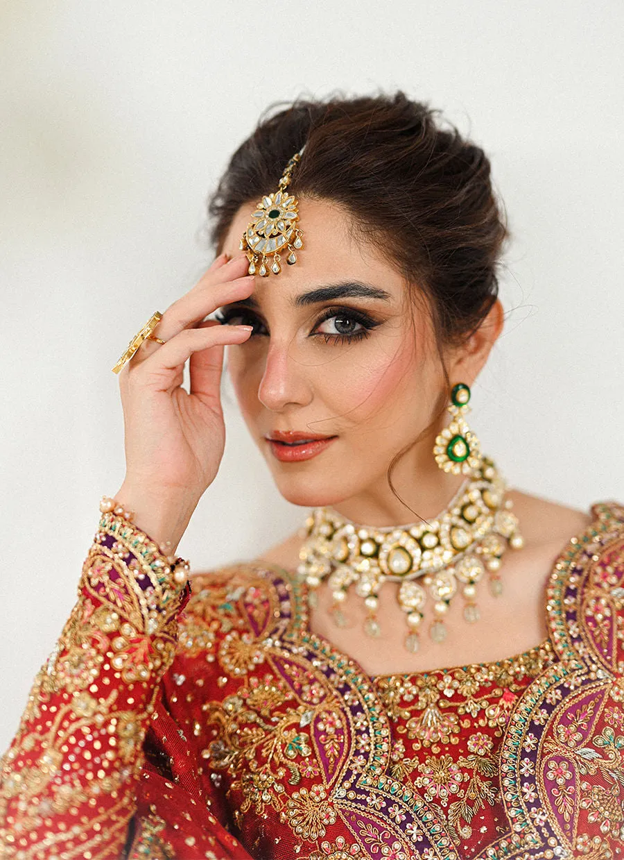 Pakistani Bridal Outfit in Kameez and Lehenga Style