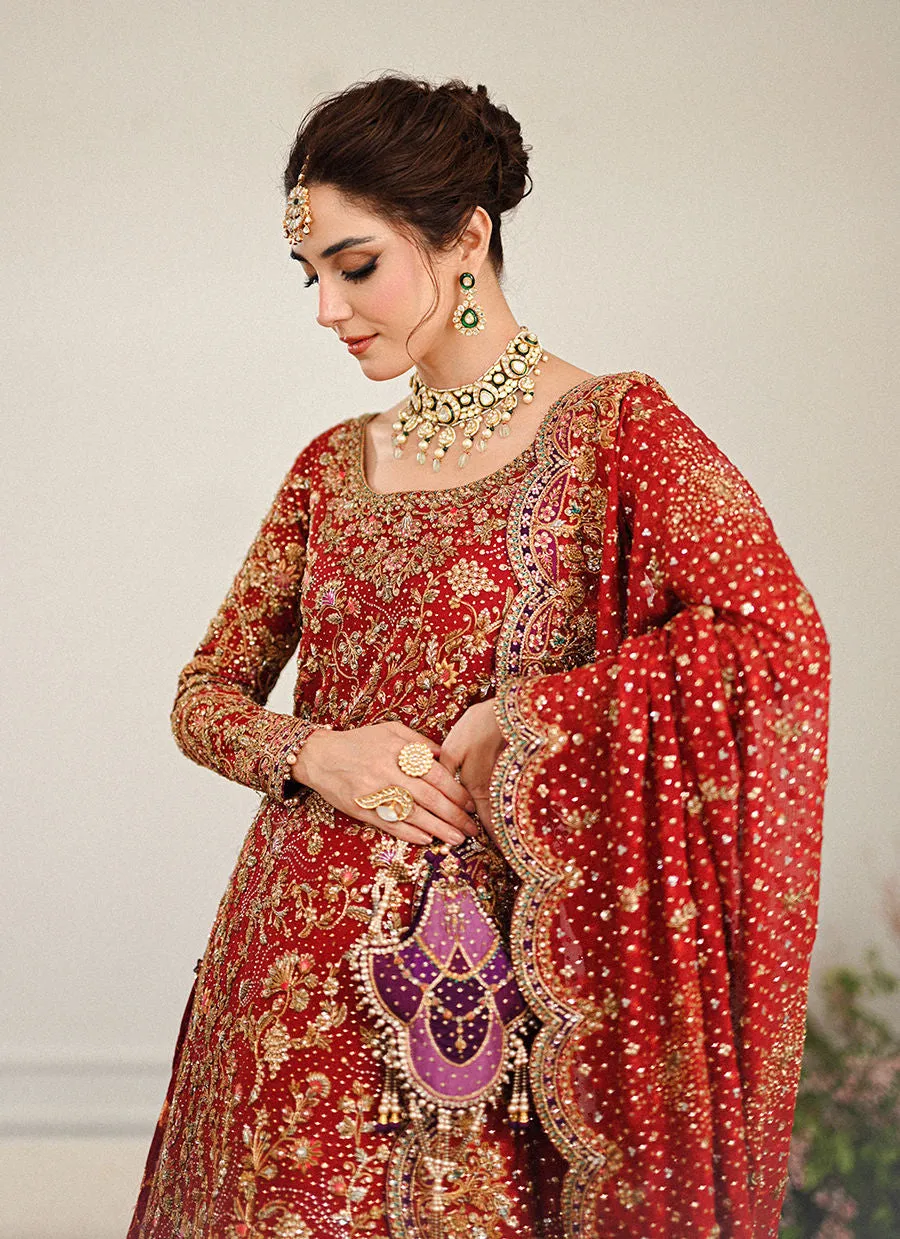 Pakistani Bridal Outfit in Kameez and Lehenga Style