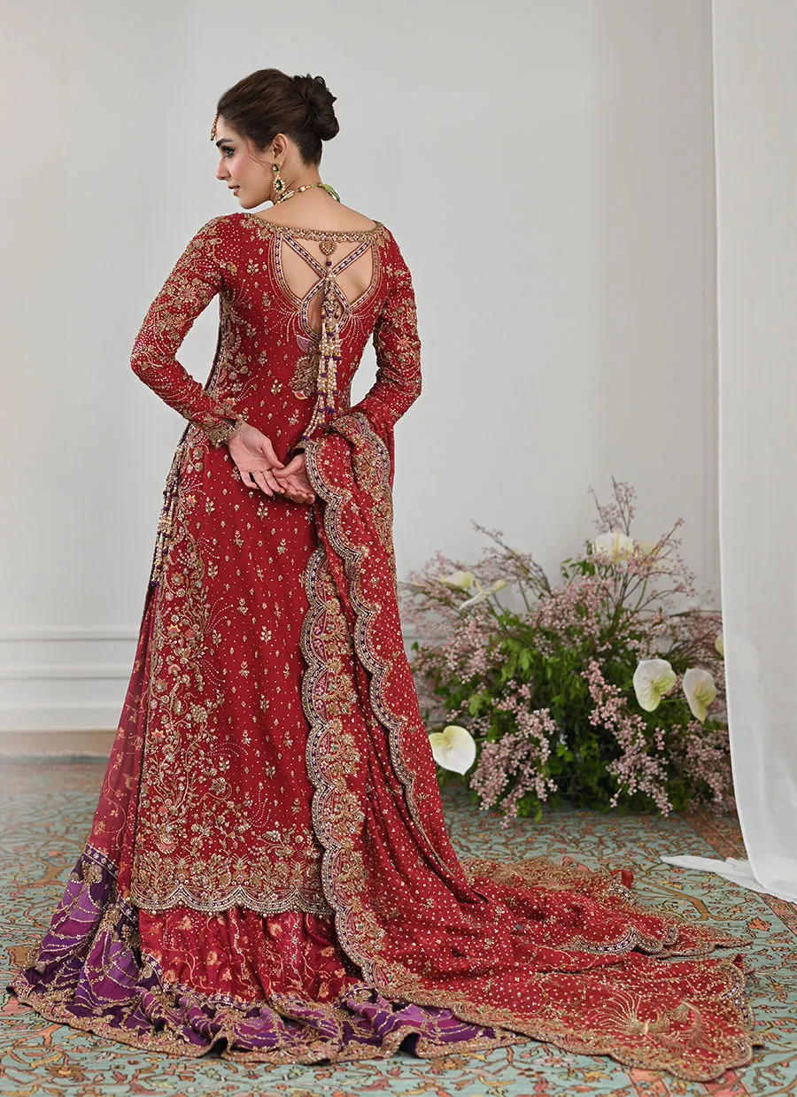 Pakistani Bridal Outfit in Kameez and Lehenga Style