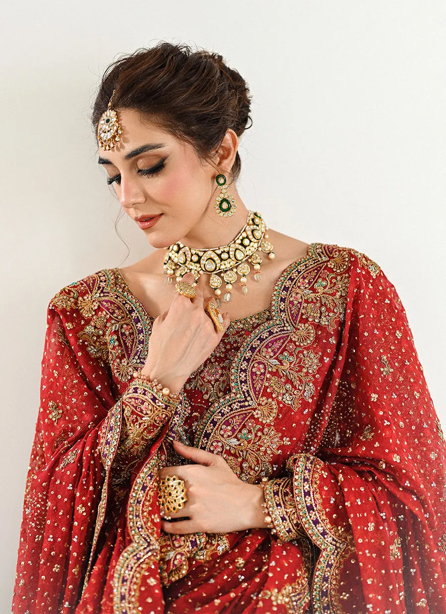 Pakistani Bridal Outfit in Kameez and Lehenga Style