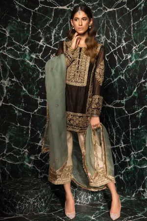 Pakistani Embroidered Kurta Trousers Wedding Wear