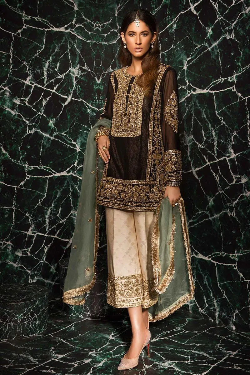 Pakistani Embroidered Kurta Trousers Wedding Wear