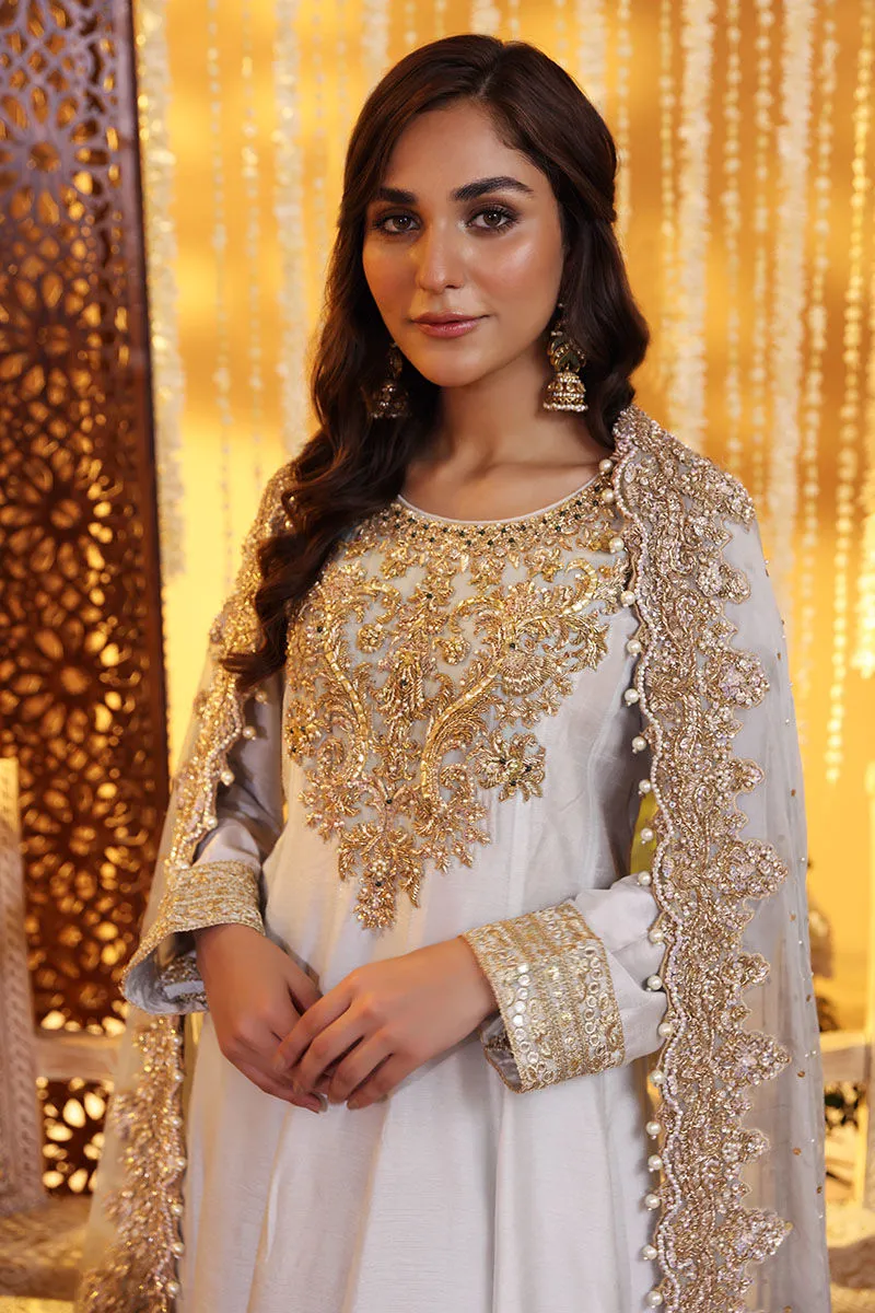 Pakistani Wedding Dress in Silk Pishwas Frock Style