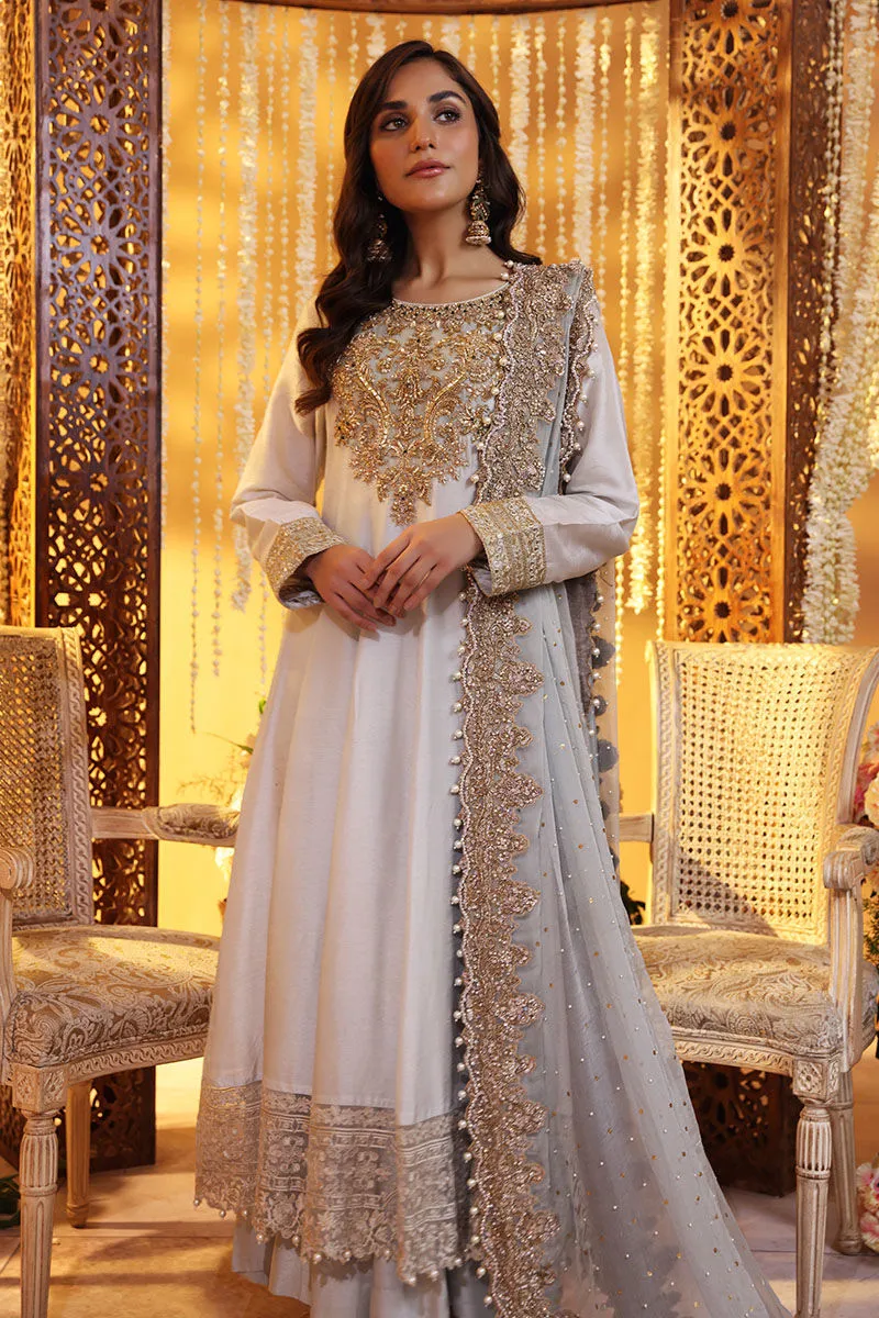 Pakistani Wedding Dress in Silk Pishwas Frock Style