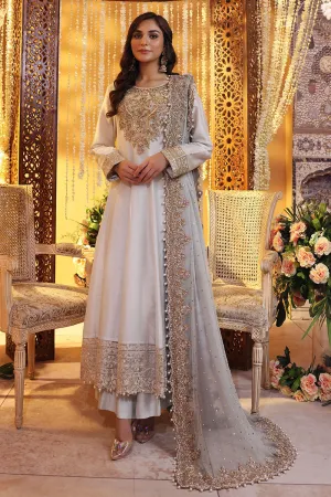 Pakistani Wedding Dress in Silk Pishwas Frock Style