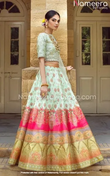Pakistani Wedding Wear Block Printed Lehenga 2021 #PN93