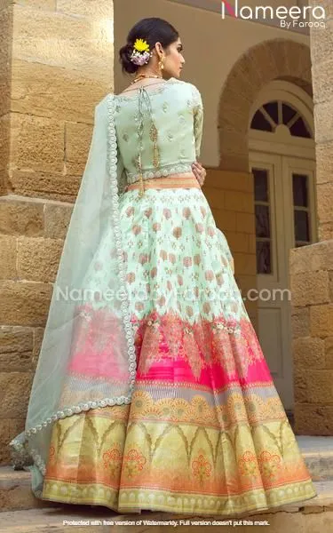 Pakistani Wedding Wear Block Printed Lehenga 2021 #PN93