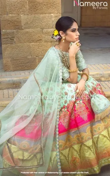 Pakistani Wedding Wear Block Printed Lehenga 2021 #PN93
