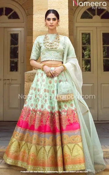 Pakistani Wedding Wear Block Printed Lehenga 2021 #PN93