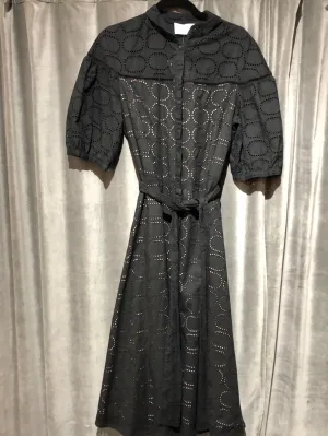 PEARL Black Embrodered Cotton Maxi Dress