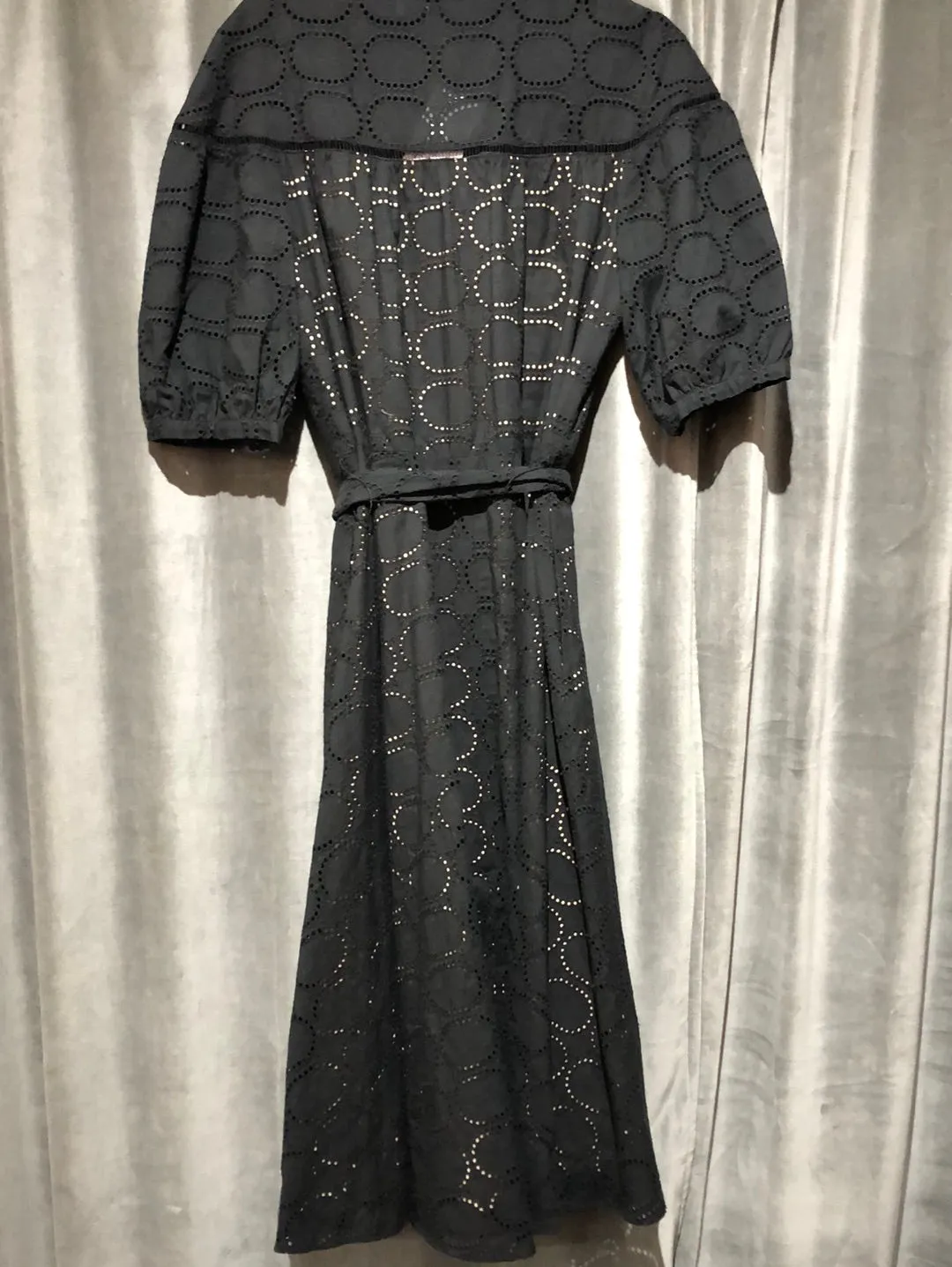 PEARL Black Embrodered Cotton Maxi Dress