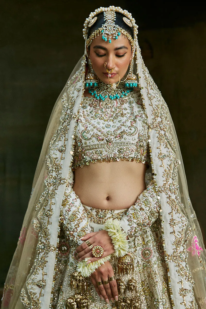 Pearl White Lehenga Choli for Pakistani Wedding Dresses