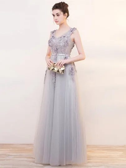 Pearls Sashes Sleeveless Evening Dress