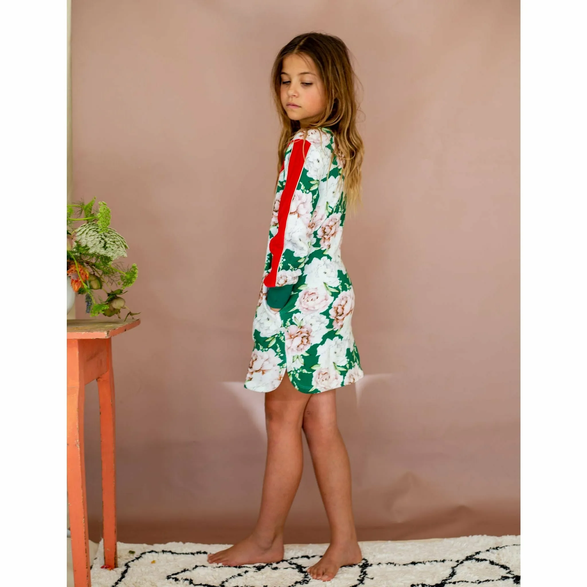 Peppa Dress-Basil Bloom