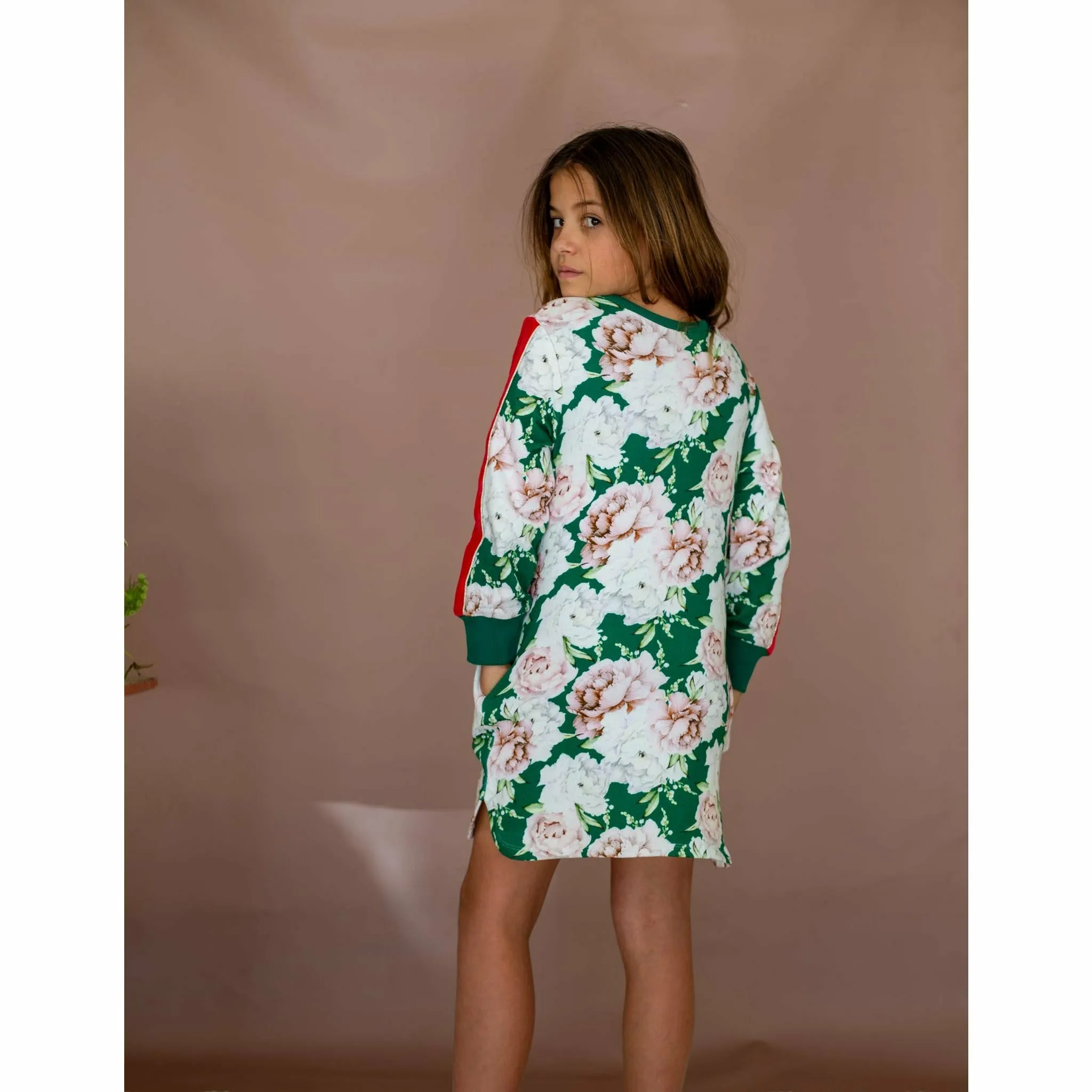 Peppa Dress-Basil Bloom