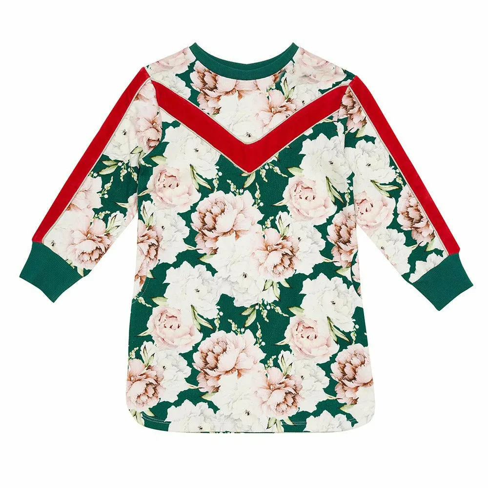 Peppa Dress-Basil Bloom