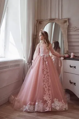Pink Princess Dress Long Sleeves