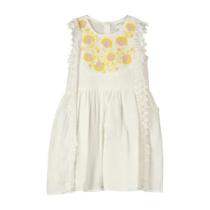 Poppet & Fox Santa Cruz - White Embroidered Dress