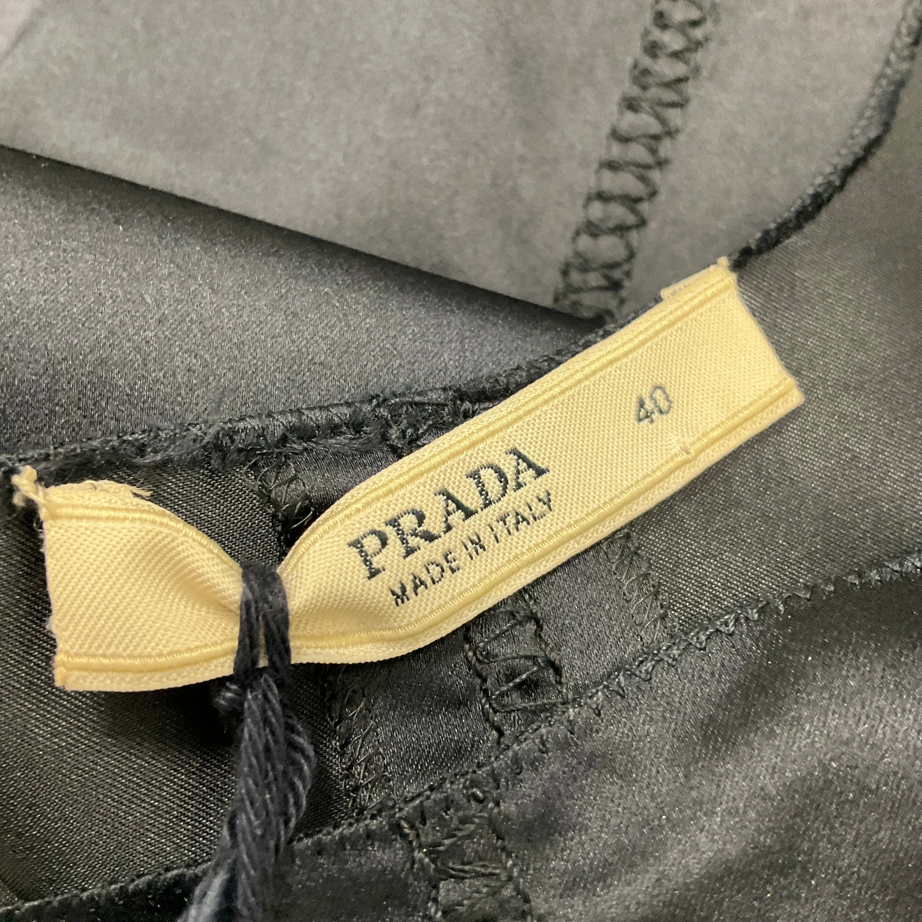 Prada Navy Blue Bow Detail Sleeveless Silk Duchesse Dress