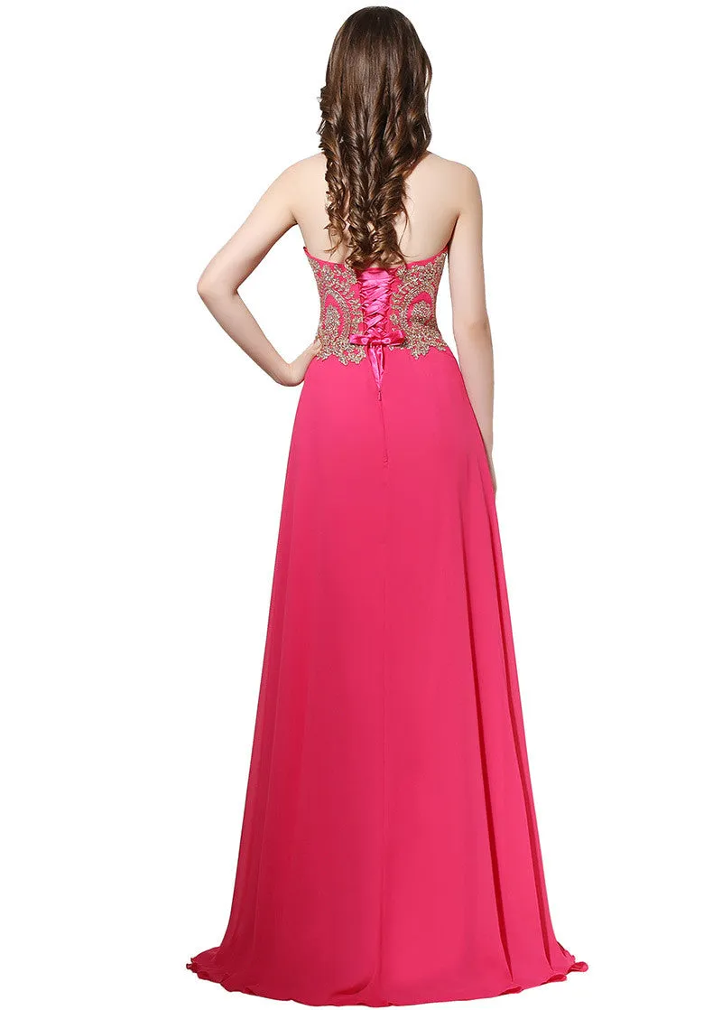 Prom Dress With Hot Fix Rhinestone