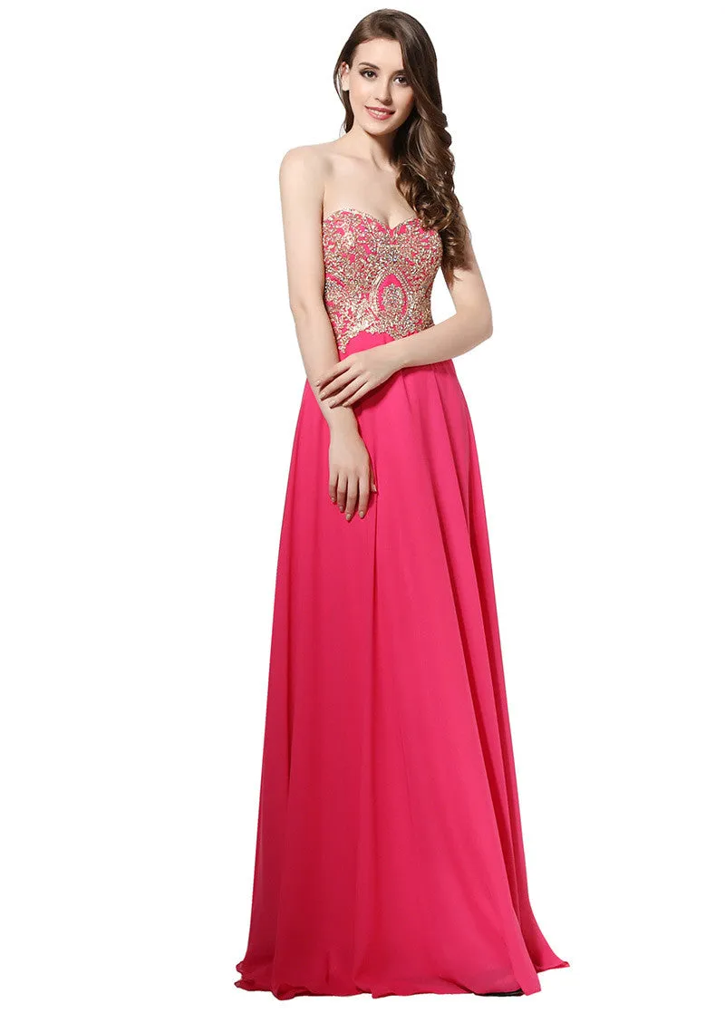 Prom Dress With Hot Fix Rhinestone