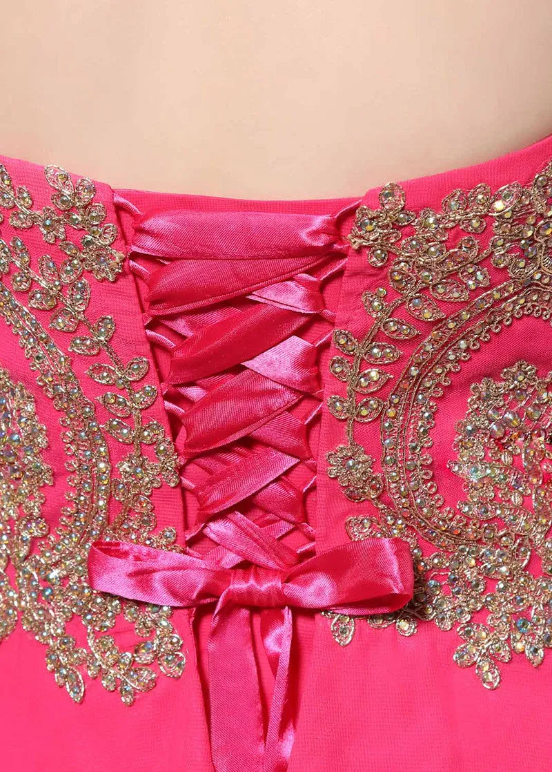 Prom Dress With Hot Fix Rhinestone