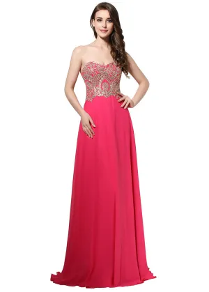 Prom Dress With Hot Fix Rhinestone