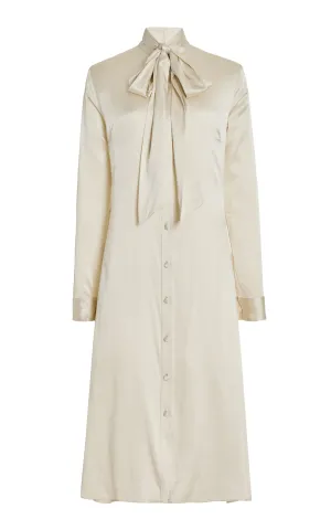 Pussybow Dress - Creme Silk Charmeuse-Pre-Order