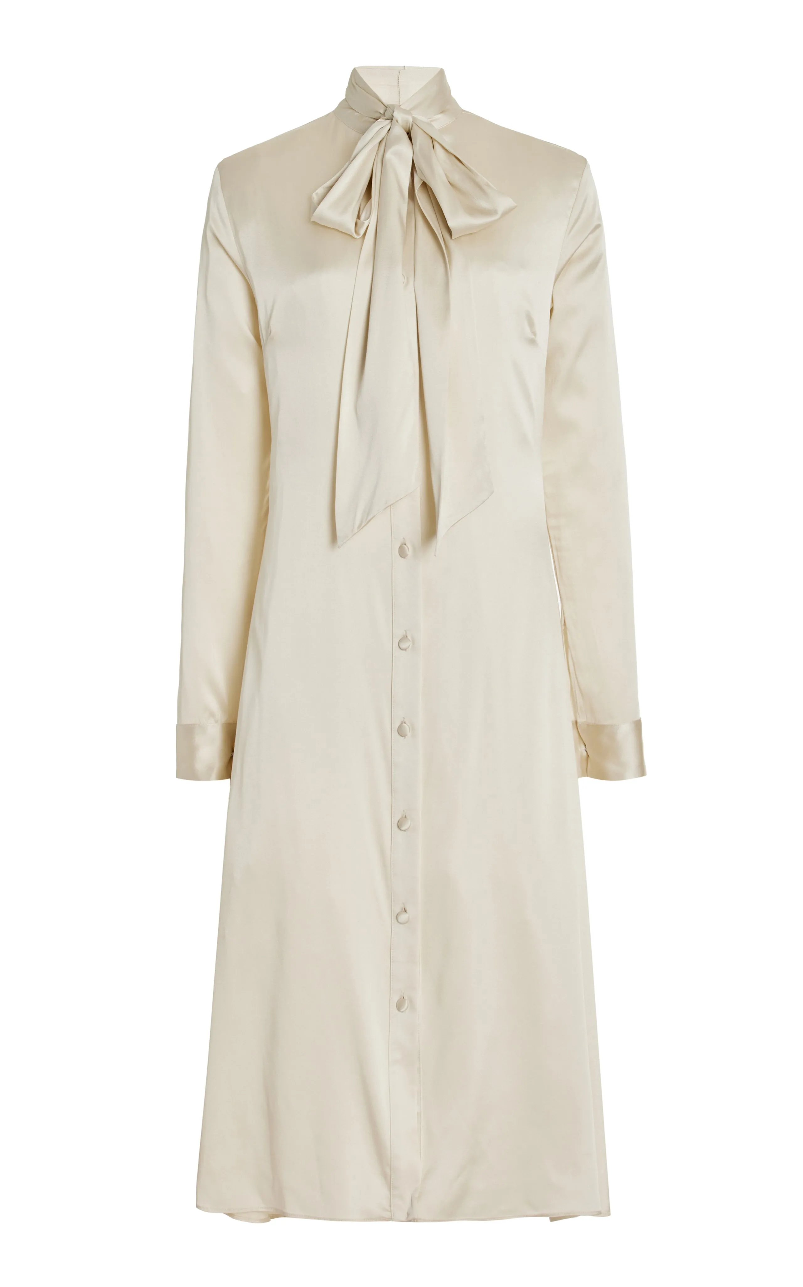 Pussybow Dress - Creme Silk Charmeuse-Pre-Order